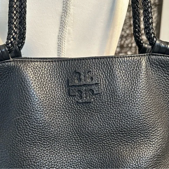 Tory Burch Large Taylor Black Pebbled Leather Tote Shoulder Bag - Picture 5 of 16